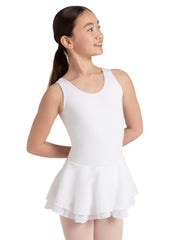 Double Layer Skirt Tank Dress White