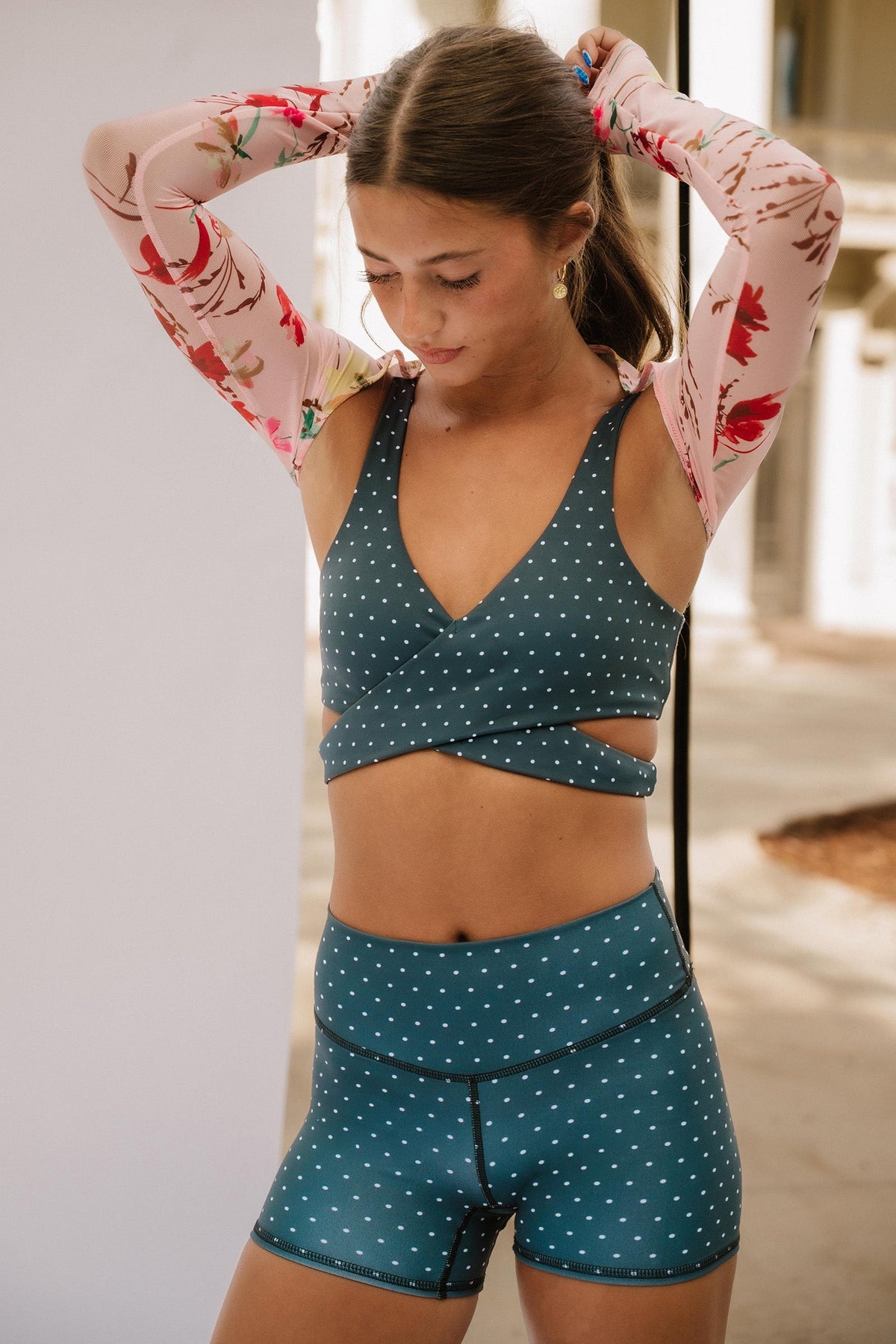 Everyday Breathe Short 3" French Blue Polka Dot