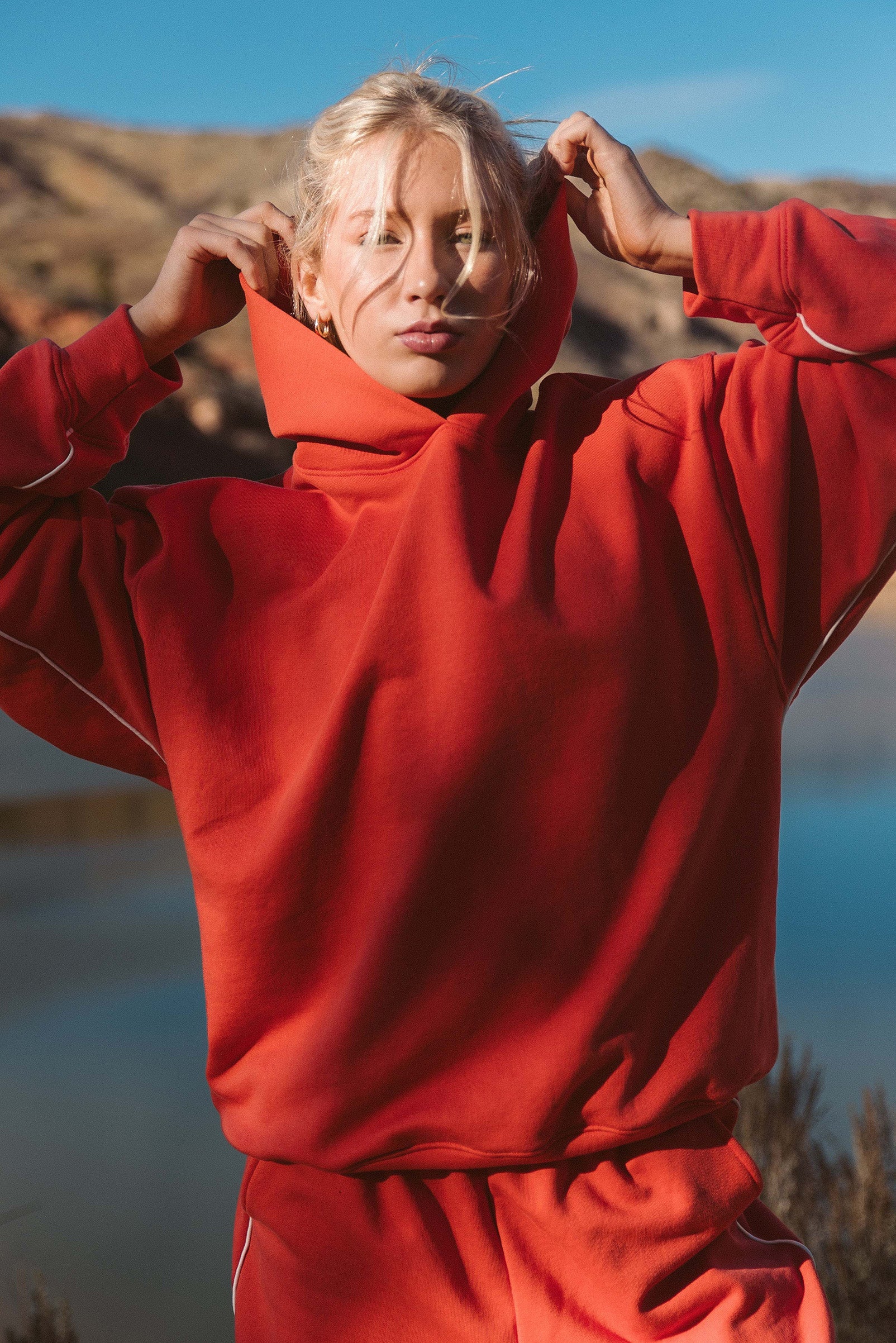 Luxe Hoodie - Crimson Rose