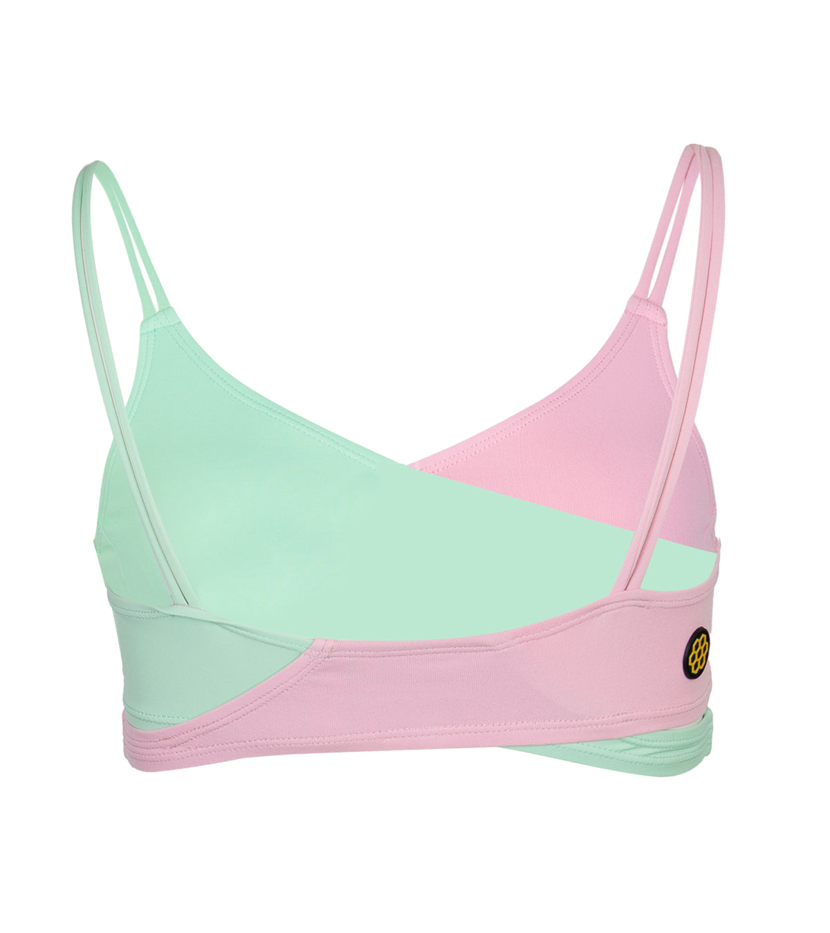 2-Tone Wrap Top Pink Panther/Bright Mint