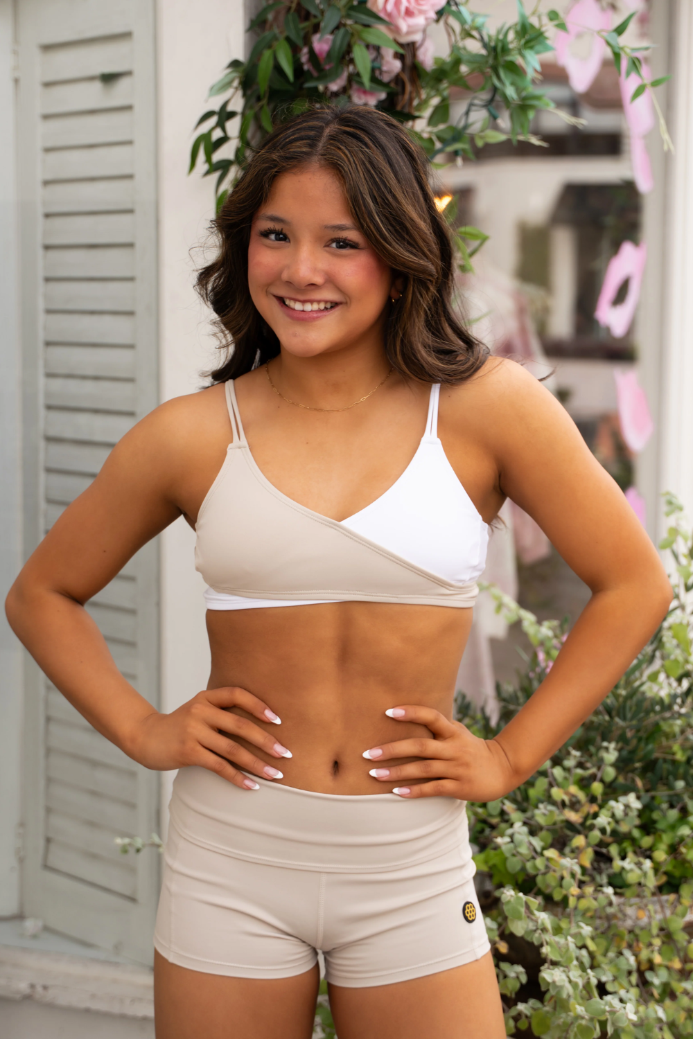 2-Tone Wrap Top Bone/White