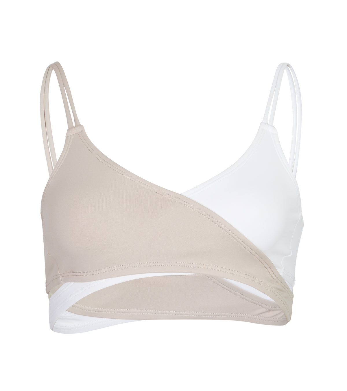 2-Tone Wrap Top Bone/White