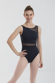Clementine Sleeveless Boat Neck Leotard Black