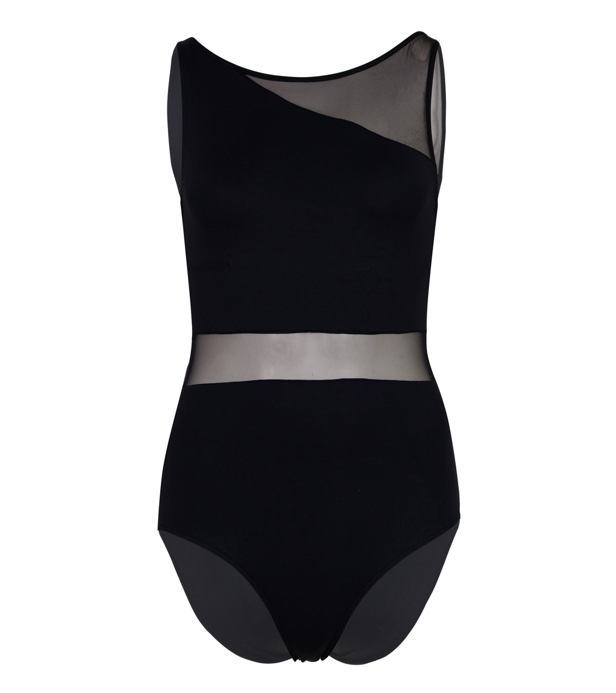 Clementine Sleeveless Boat Neck Leotard Black