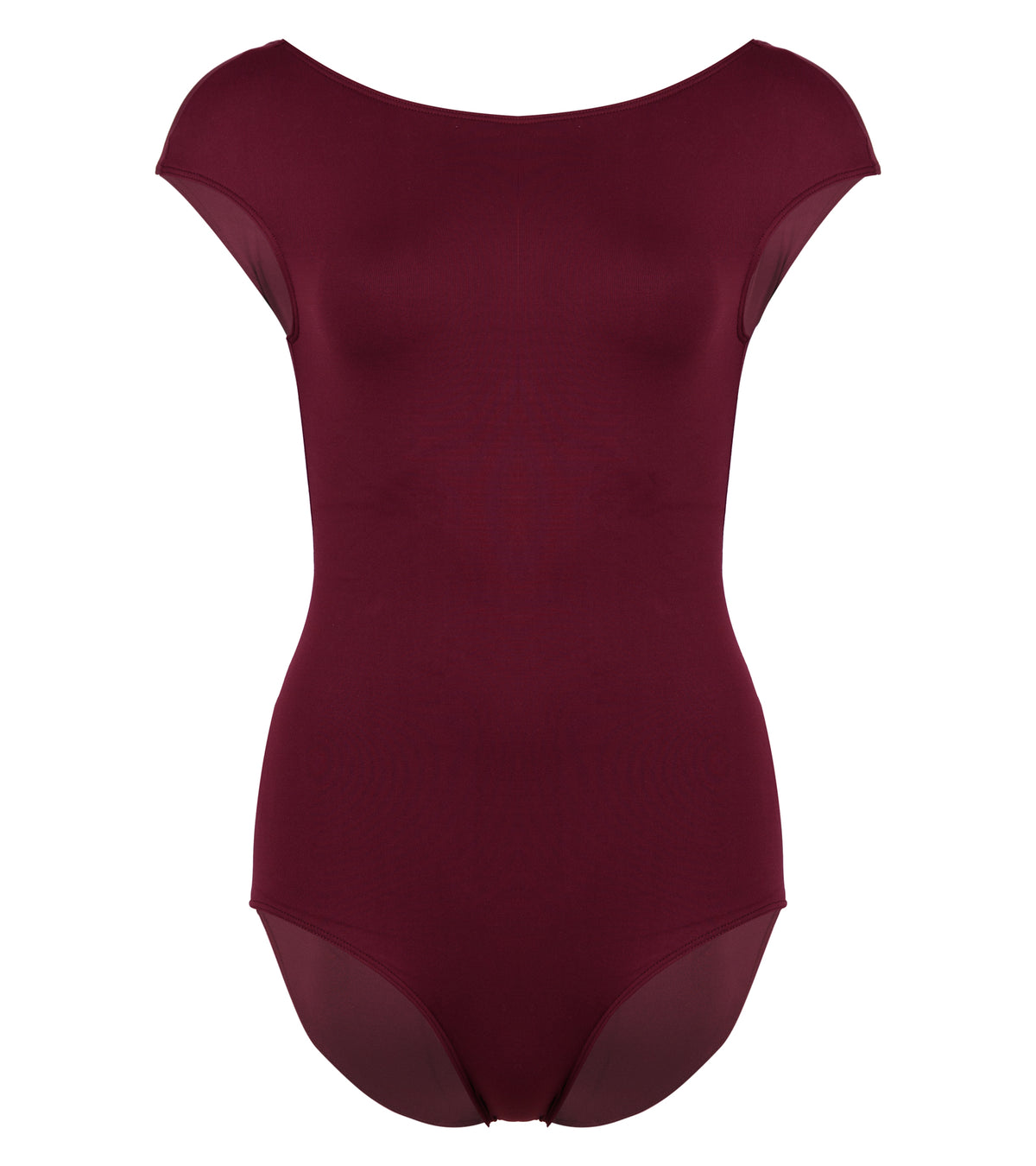 Classic Ballet Leotard with American-Cut Shoulders, Boat Neck and Open Back Garnet